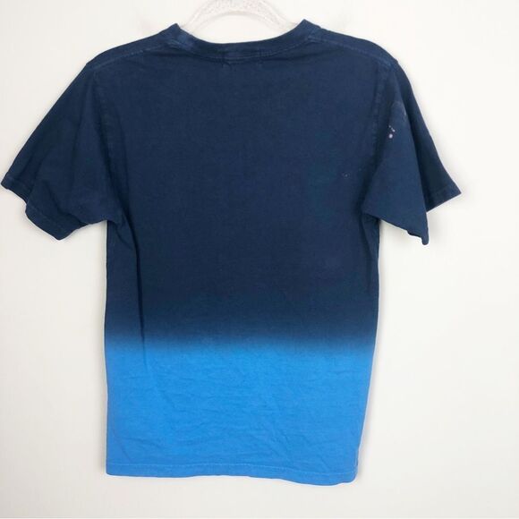 A BATHING APE | Two Tone Blue Dip Dye Ombré Bape Graphic Tee Men’s Size Small - Picture 6 of 8